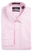 Men's Nordstrom Men's Shop Smartcare(tm) Trim Fit Houndstooth Dress Shirt .5 - 32/33 - Pink