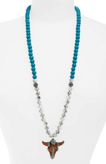 Women's Natasha Beaded Ram Pendant Necklace