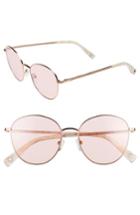 Women's Elizabeth And James Gilmour 53mm Round Sunglasses & Beaded Chain - Rose Gold/ Pink