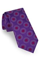 Men's Ted Baker London Circle Dot Silk Tie, Size - Purple