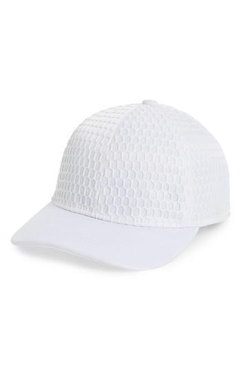 Women's Steve Madden Mesh Crown Baseball Cap - White