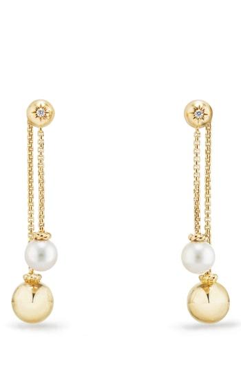 Women's David Yurman Solari Chain Drop Earrings With Diamonds In 18k Gold