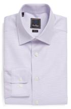 Men's David Donahue Slim Fit Check Dress Shirt 34/35 - Purple