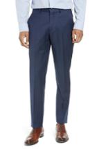 Men's Nordstrom Men's Shop Tech-smart Trim Fit Flat Front Trousers X 34 - Blue