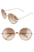 Women's Jimmy Choo Andiens 54mm Round Sunglasses - Gold/ Beige/ White