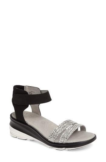 Women's Jambu Santorini Wedge Sandal M - Black