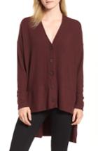 Women's Gibson High/low Easy Cardigan - Burgundy