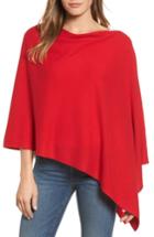 Women's Halogen Convertible Cashmere Poncho, Size - Red
