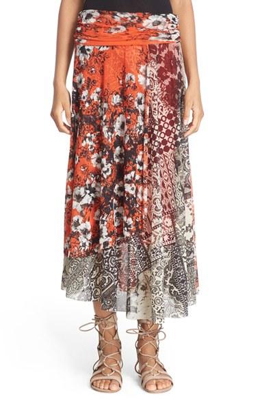 Women's Fuzzi Mix Print Tulle Skirt