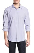 Men's Mizzen+main Newport Pinstripe Sport Shirt, Size - Blue