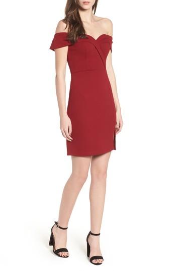 Women's Speechless Off The Shoulder Body-con Dress - Burgundy