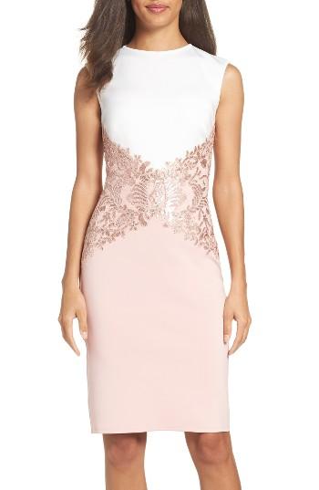 Women's Tadashi Sequin Knit Sheath Dress - Pink