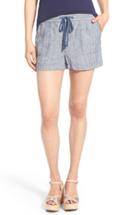 Petite Women's Caslon Drawstring Linen Shorts P - Blue