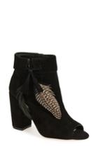 Women's Jessica Simpson 'kailey' Feather Charm Peep Toe Bootie