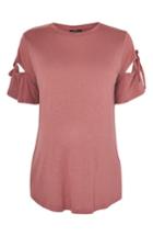 Women's Topshop Ribbon Tie Sleeve Maternity Tee Us (fits Like 2-4) - Pink