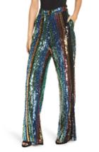 Women's Show Me Your Mumu Leigh High Waist Sequin Stripe Pants - Blue