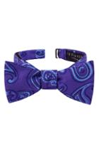 Men's Ted Baker London Twin Pine Silk Bow Tie, Size - Purple