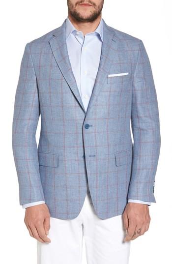 Men's Hart Schaffner Marx Classic Fit Check Sport Coat R - Blue