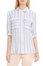 Women's Two By Vince Camuto Canopy Stripe Linen Shirt - Pink