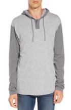 Men's Rvca Pick Up Hooded Henley Sweatshirt - Grey