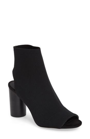 Women's Steve Madden Sunnie High Peep Toe Bootie .5 M - Black