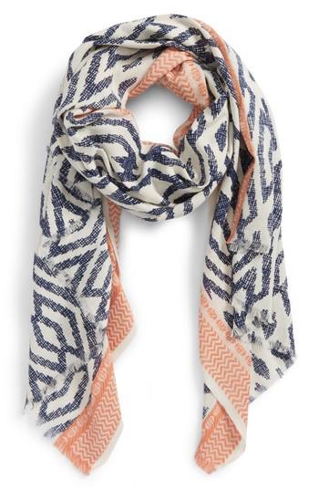 Women's Sole Society Ikat Scarf, Size - Blue