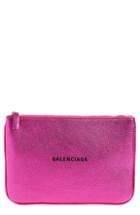 Balenciaga Everyday Leather Pouch - Pink