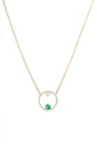 Women's Zoe Chicco Emerald And Diamond Open Circle Necklace