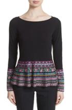 Women's Etro Peplum Sweater Us / 44 It - Black
