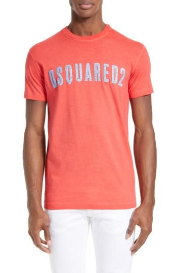 Men's Dsquared2 Crackle Logo T-shirt - Red