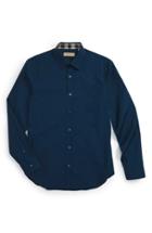 Men's Burberry Cambridge Aboyd Sport Shirt, Size - Blue