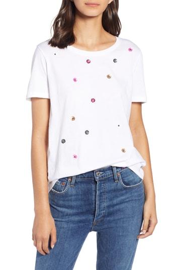 Women's 1901 Embellished Tee, Size - White