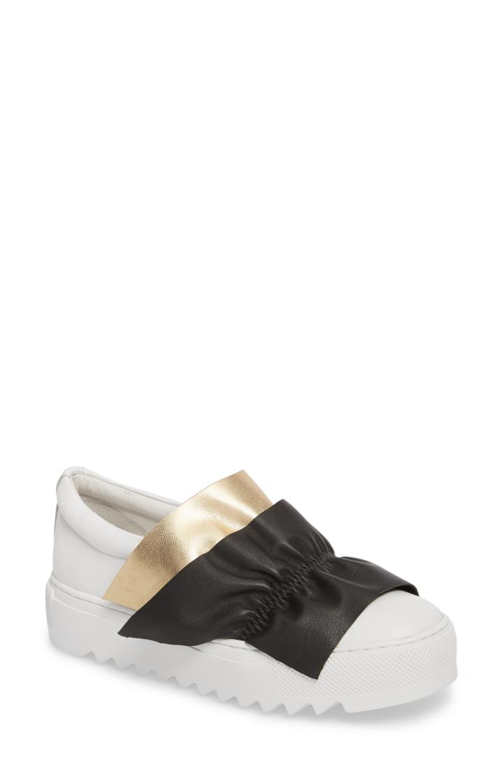 Women's Jslides Sadie Ruffle Platform Sneaker .5 M - White