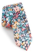 Men's Nordstrom Men's Shop Raglan Floral Cotton Skinny Tie, Size - Blue