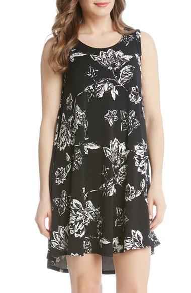 Women's Karen Kane 'maggie' Sleeveless Trapeze Dress - Black