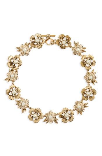 Women's Marchesa Pure Petals Collar Necklace
