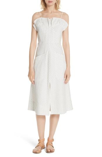 Women's Rebecca Taylor Ruffled Stripe Midi Dress
