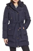 Women's J.crew Wintress Belted Down Puffer Coat - Blue