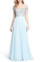 Women's La Femme Off The Shoulder Ballgown - Blue
