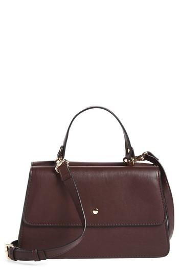 Sole Society Suzette Faux Leather Satchel - Burgundy