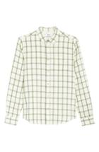 Men's Acne Studios Isherwood Linen Cotton Check Sport Shirt Eu - White