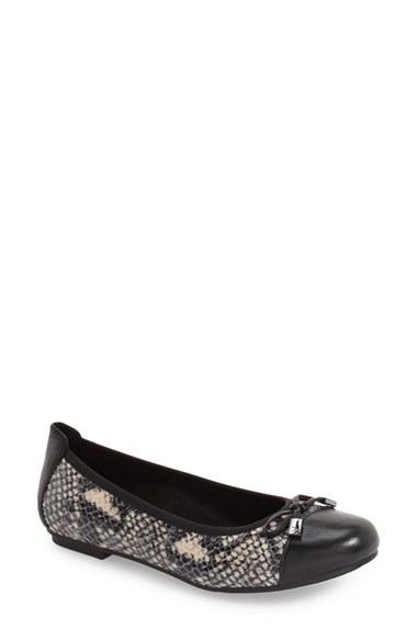 Women's Vionic 'minna' Leather Flat .5 M - Grey