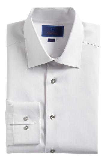 Men's David Donahue Trim Fit Solid Dress Shirt .5 - 32/33 - Grey