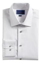 Men's David Donahue Trim Fit Solid Dress Shirt .5 - 32/33 - Grey