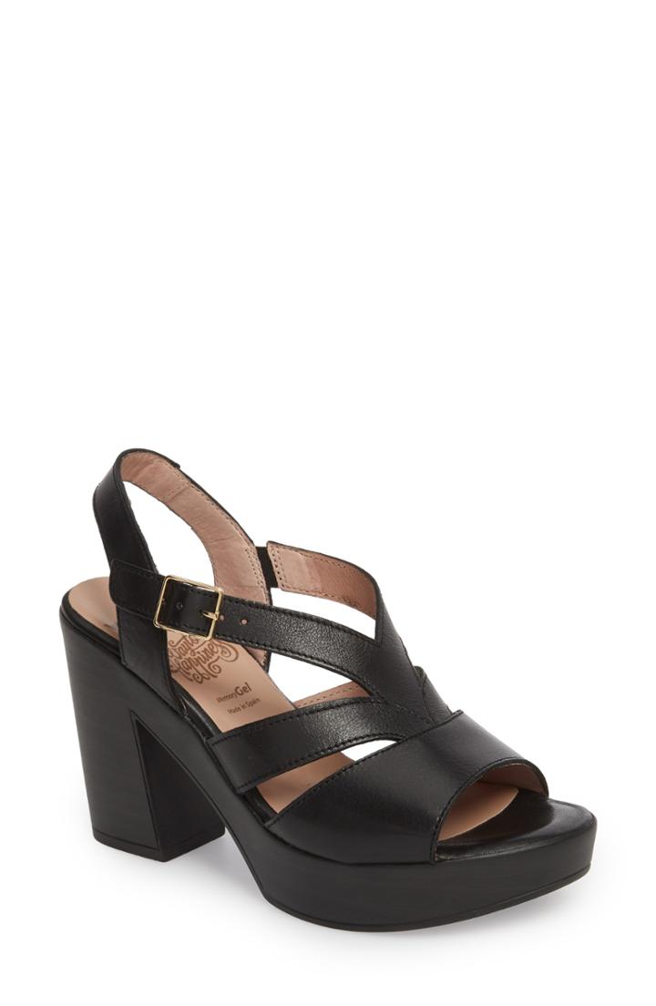 Women's Wonders V-strap Platform Sandal .5us / 38eu - Black
