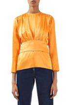 Women's Topshop Boutique Gathered Satin Silk Blouse