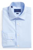 Men's David Donahue Slim Fit Solid Dress Shirt .5 - 32/33 - Blue