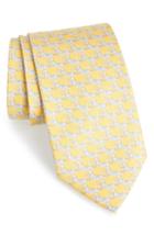 Men's Salvatore Ferragamo Figre Print Silk Tie, Size - Yellow
