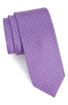 Men's The Tie Bar Rivington Dots Silk & Linen Tie, Size - Purple