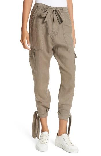 Women's Joie Erlette Linen Tie Cuff Crop Pants - Green